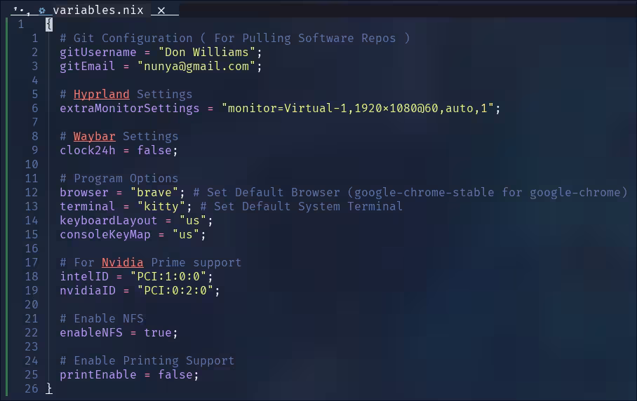 ZaneyOS Options File Example
